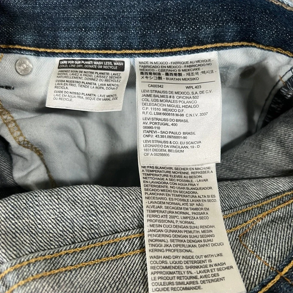 Levi's 505 Jeans Mens 34x32 (Fits 34x31) Regular Fit‎ Dark Wash Denim Distressed